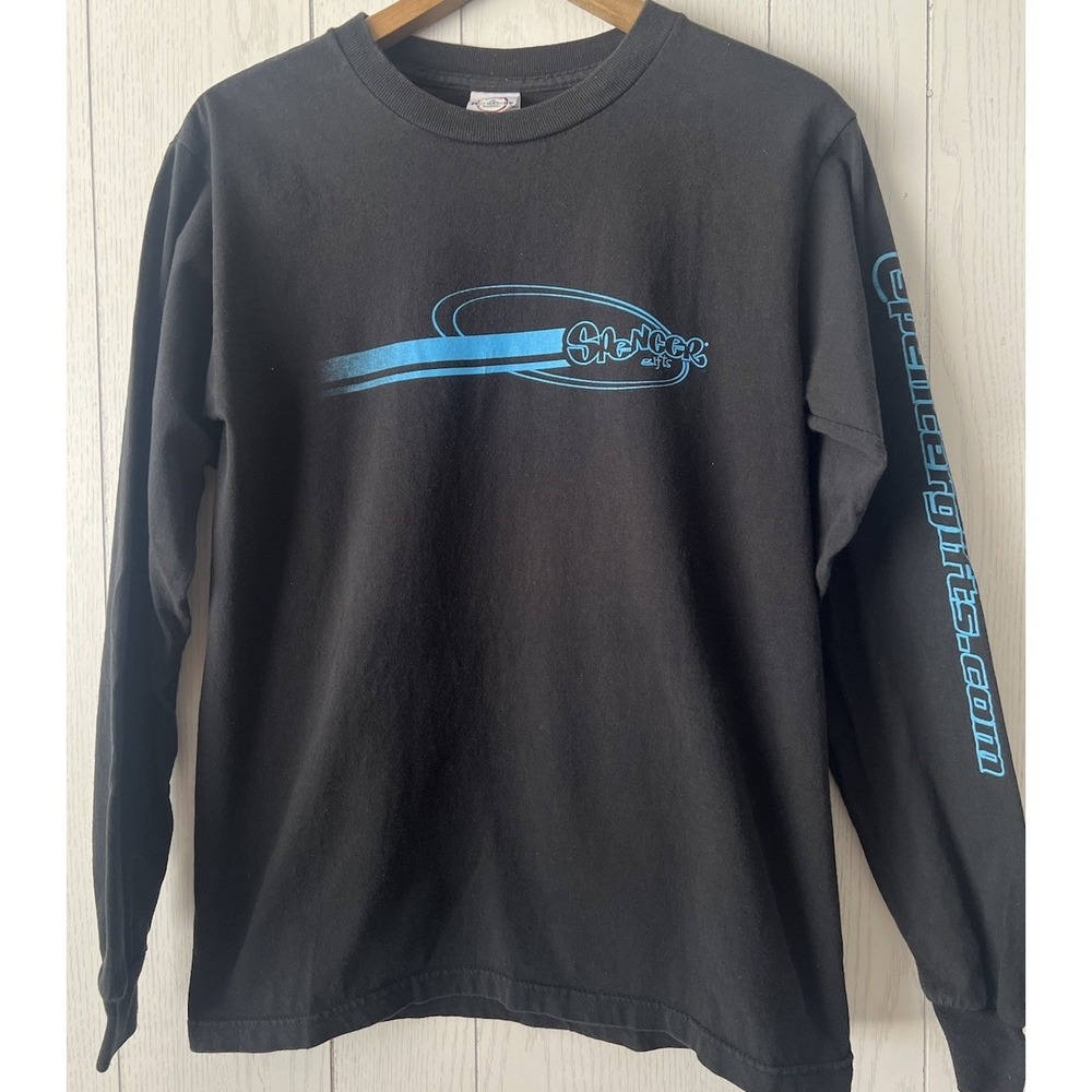 Y2k Spencer's Gifts Shirt Mens S Black‎ Long Sleeve Vintage Graphic Double Sided